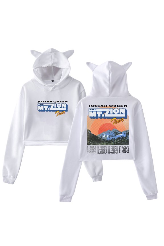 Josiah Queen The Mt Zion Tour 2026 Hoodie Cat Ears Hooded Sweatshirt Long Sleeve Crop Top Women's Clothes