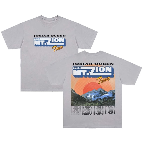 Josiah Queen The Mt Zion Tour 2026 T-shirt Crewneck Short Sleeve Cotton Tee Women Men Streetwear Tops