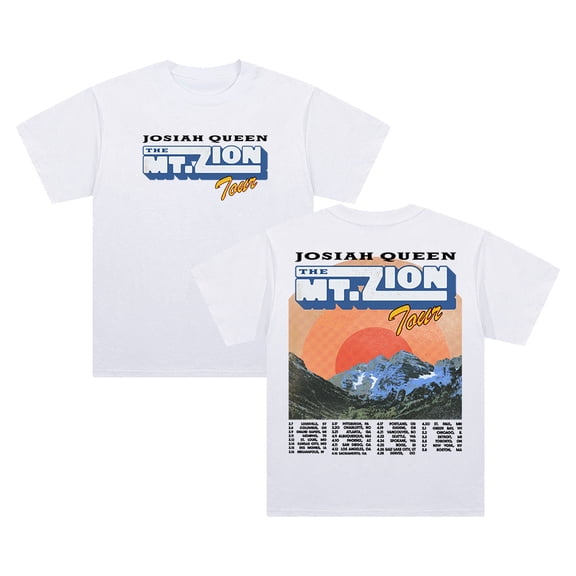 Josiah Queen The Mt Zion Tour 2026 T-shirt Crewneck Short Sleeve Cotton Tee Women Men Streetwear Tops