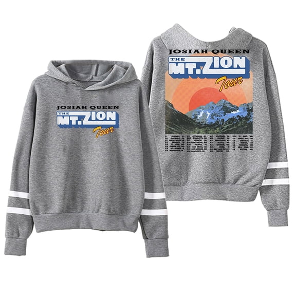 Josiah Queen The Mt Zion Tour Hoodie Pocketless Parallel Bars Sleeve Streetwear Women Men Hooded Sweatshirt