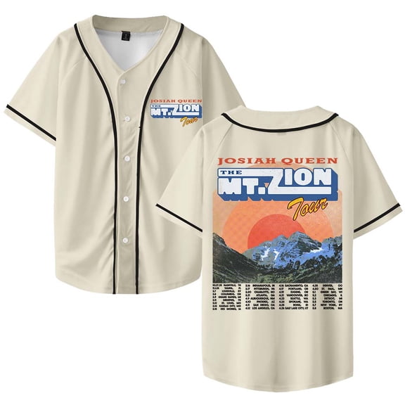 Josiah Queen The Mt. Zion Tour Merch Baseball Jersey Shirt V-Neck Women Men Short Sleeve Streetwear Clothes