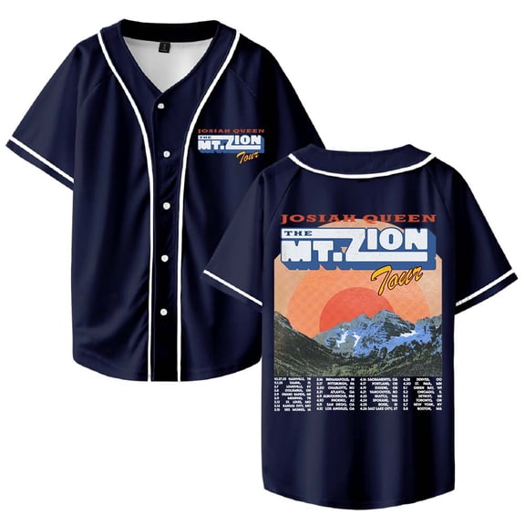 Josiah Queen The Mt. Zion Tour Merch Baseball Jersey Shirt V-Neck Women Men Short Sleeve Streetwear Clothes