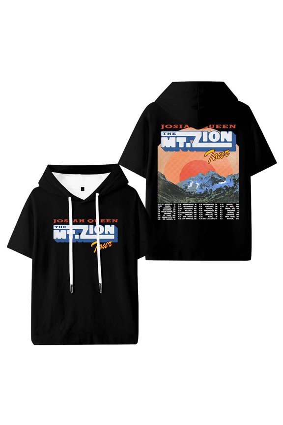 Josiah Queen The Mt. Zion Tour Merch Hooded T-Shirts Women Men Short Sleeve Tee Casual Fashion Clothes