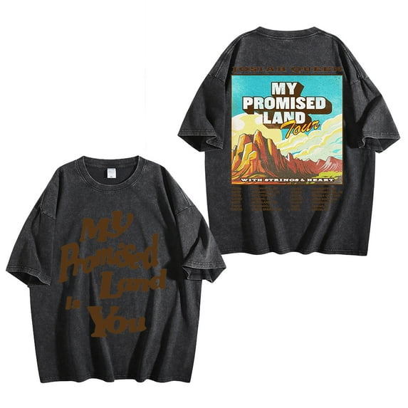 Josiah Queen The Prodigal Tour 2025 Washed Cotton Tshirt Hip Hop Short Sleeve Tops