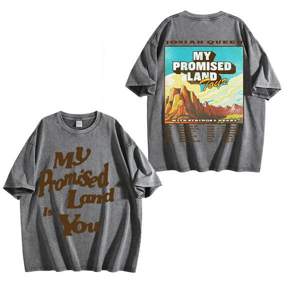 Josiah Queen The Prodigal Tour 2025 Washed Cotton Tshirt Hip Hop Short Sleeve Tops