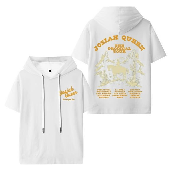 Josiah Queen The Prodigal Tour Hooded Tshirt Hip Hop Short Sleeve Fashion Hoody Tee