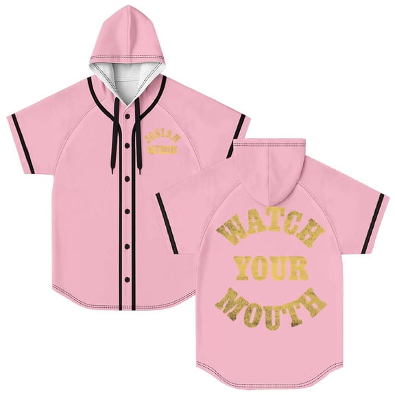 Josiah Queen Watch Your Mouth Hooded Baseball Jersey Short Sleeve Shirt Women Men Crewneck Tee