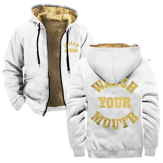 Josiah Queen Watch Your Mouth Zipper Hoodies Women Men Jacket Parkas Long Sleeve Fashion Streetwear Coat