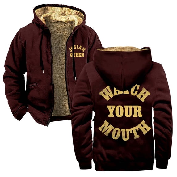Josiah Queen Watch Your Mouth Zipper Hoodies Women Men Jacket Parkas Long Sleeve Fashion Streetwear Coat