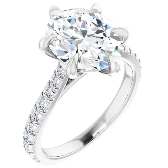 Josiana Moissanite Engagement Ring Oval Solitaire Accented