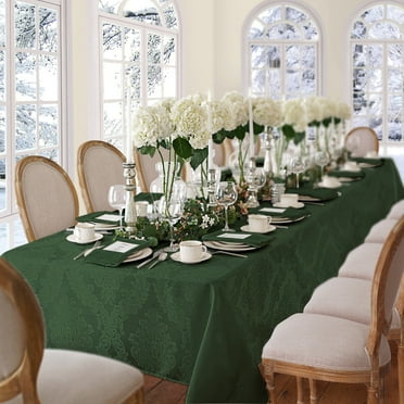 Josie Accessories Inc. Elrene Barcelona Damask Elegant Fabric Tablecloth Hunter 60"x102" Oblong