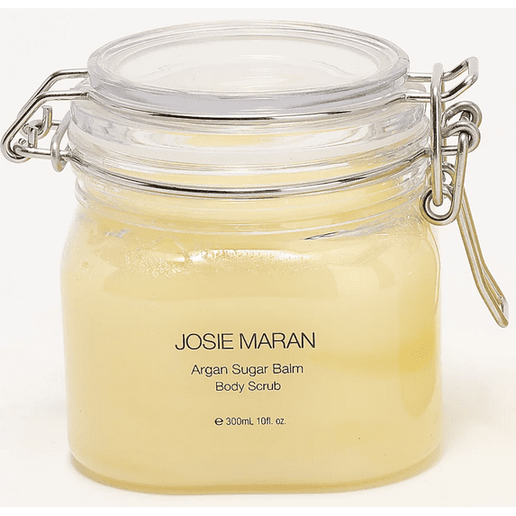 Josie Maran Argan Sugar Balm Body Scrub Vanilla Bean 10 oz | Hydrating Exfoliator with Argan Oil & Shea Butter | Vegan, Cruelty-Free