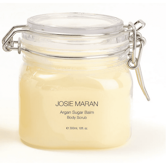 Josie Maran Argan Sugar Balm Body Scrub Vanilla Fig 10 oz | Exfoliating & Hydrating Body Polish | Argan Oil & Shea Butter