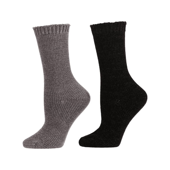 Josie Natori Chenille Crew Socks, 2 pack