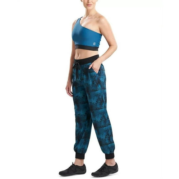 Josie Natori Interlocked Women's Jogger Pants Aqua Blue Size L MSRP $78