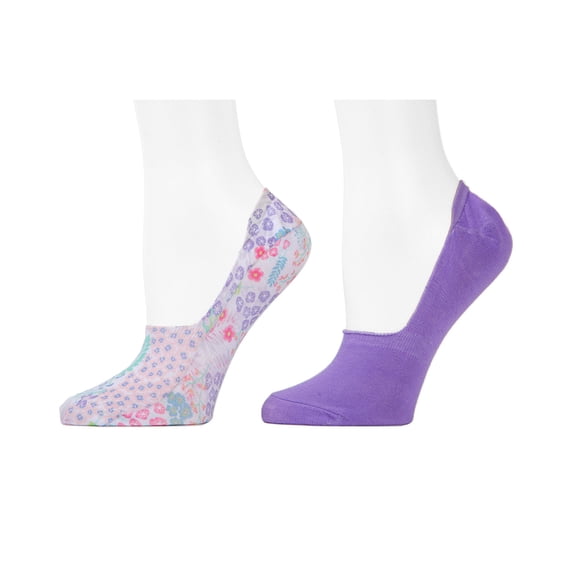 Josie Natori Printed Liner Socks, 2 pack