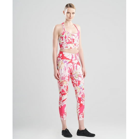 Josie Natori Solstice Printed 7/8 Leggings Pink Poppy L