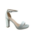 thumbnail image 1 of Josina-66 Women's Open Toe Ankle Strap Buckle Platform Chunky High Heels Sandals Shoes ( Silver, 8), 1 of 2