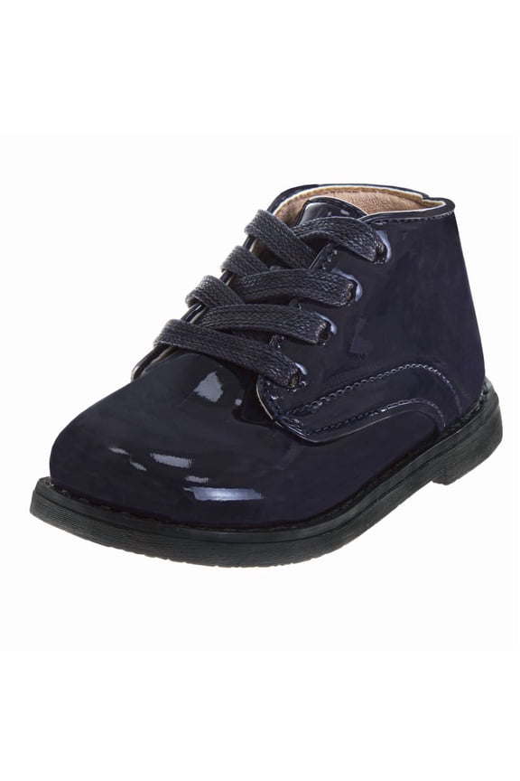 Baby Boys Girls Unisex Walking Shoes First Step Walker Lightweight Synthetic Non, Slip High Top, Navy Patent, Size: 4.5