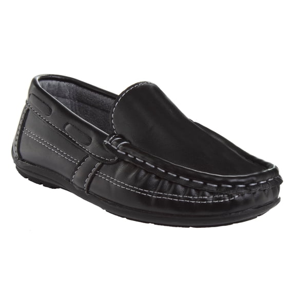 Josmo Boys' Slip-On Casual Boat Style Shoes. (Little Kids/Big Kids) - Black, Size: 2
