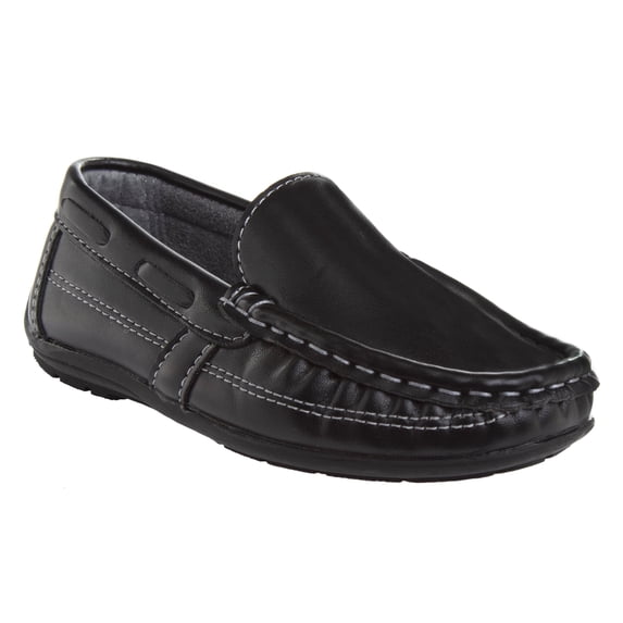 Josmo Boys' Slip-On Casual Boat Style Shoes. (Little Kids/Big Kids) - Black, Size: 2