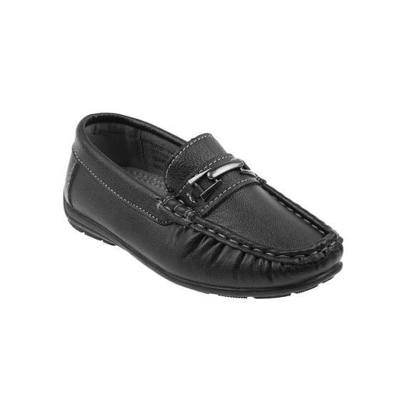 Josmo Boys Loafer w/ metal accent - Black Snake BK, 4