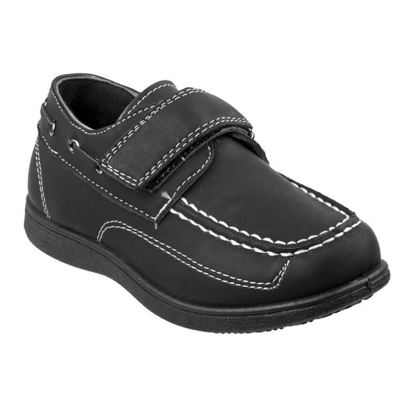 Josmo Boys Loafers Casual Boat Shoes, Black, 13