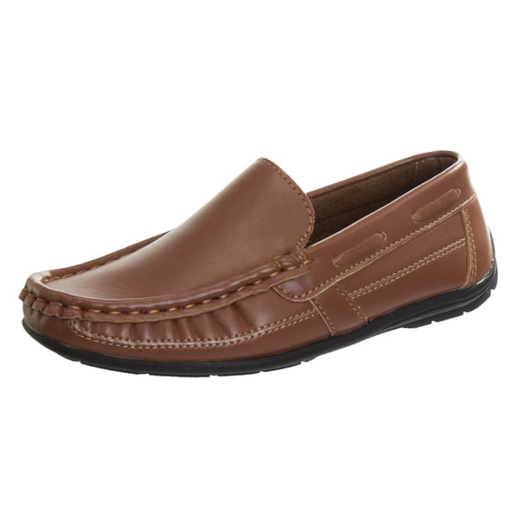 Josmo Boys Boat Shoes, Slip On Casual Loafers, Little and Big Kids, Tan, Size 12