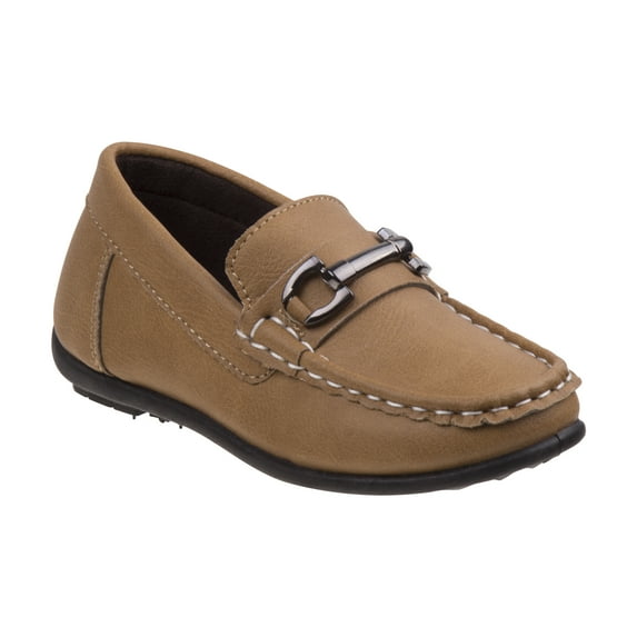 Josmo Boys Slip On Faux Leather Flat Heel Casual Shoes with Metal Accent (Little Kids/Big Kids)