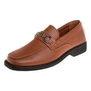 Josmo Boys Slip-On Dress Shoes with Metal Accent - Tan, 1
