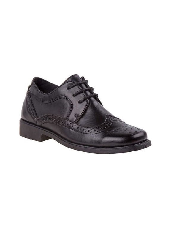 Josmo Boys Wingtip Oxford Lace Dress Shoes - Black, 7
