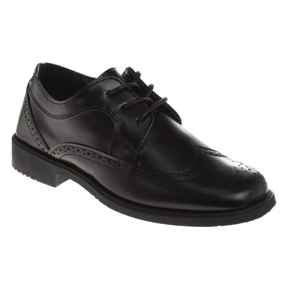 Josmo Boys Wingtip Oxford Lace Dress Shoes, Black, Size: 3