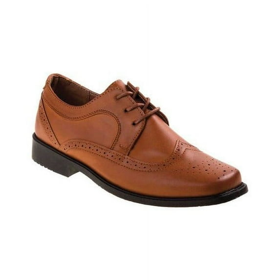 Josmo Boys Wingtip Oxford Lace Dress Shoes - Tan, 7