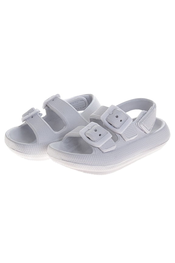 Boys And Girls Buckle Eva Sandals. (Toddler Little Kids), White, Size: 8