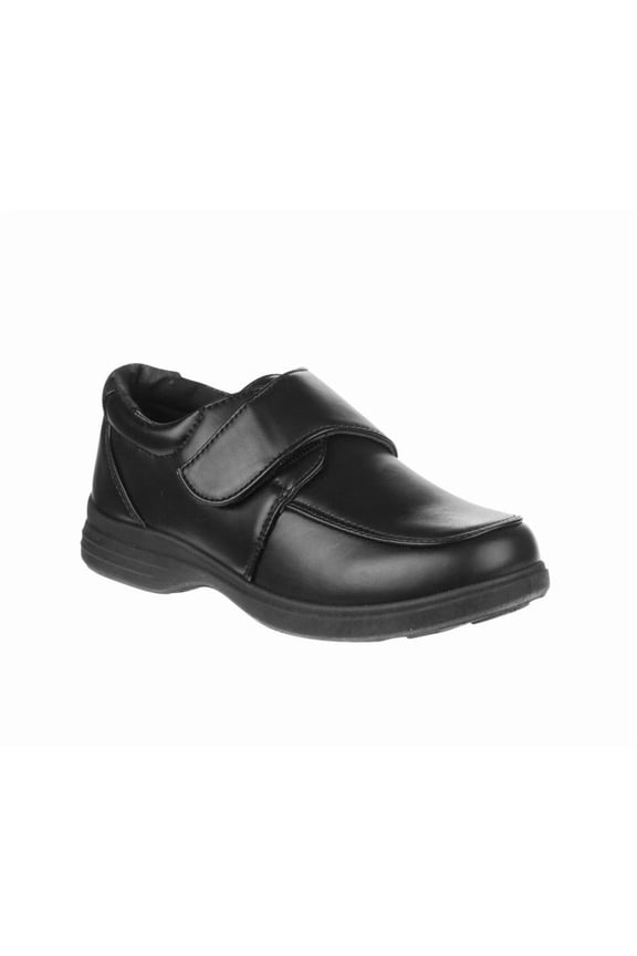 Classic Hook And Loop Boys School Shoes, Black, 13