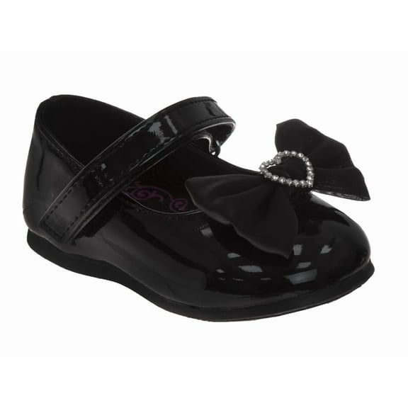 Josmo Dress Shoes Girls, Patent Finish Glossy formal Special Occasion Infant Support (Infant), Black Patent, Size: 3