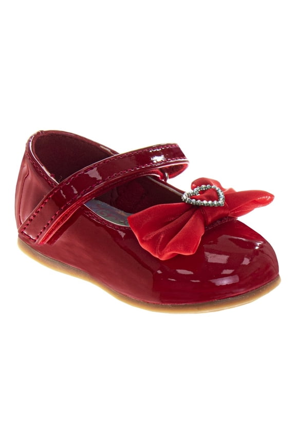 Dress Shoes Girls, Patent Finish Glossy formal Special Occasion Infant Support (Infant), Red Patent, Size: 3