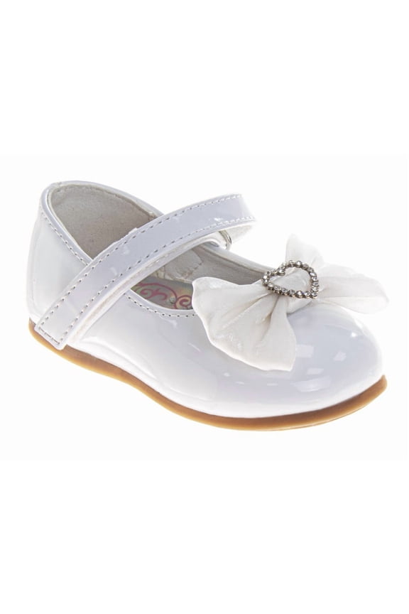 Dress Shoes Girls, Patent Finish Glossy formal Special Occasion Infant Support (Infant), White Patent, Size: 3