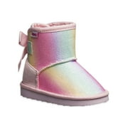 Josmo Faux Fur Tie Dye Rainbow Glitter & Bows Shearling Boots (Toddler Girls)