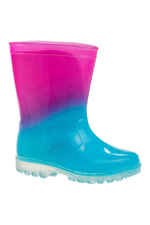 Girls Blue & Fuchsia Color Block Rain Boot 9T