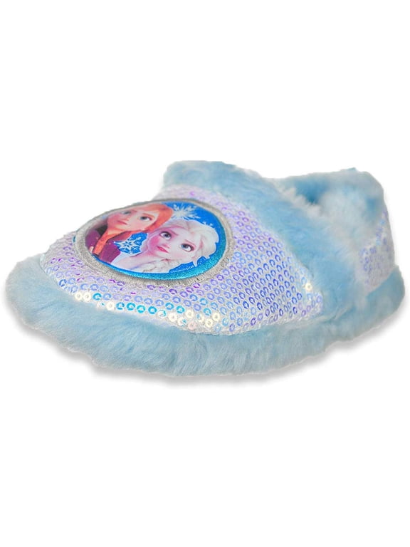 Girls Dual Sizes Frozen Slippers, Kids, Light Blue, 5/6 M US