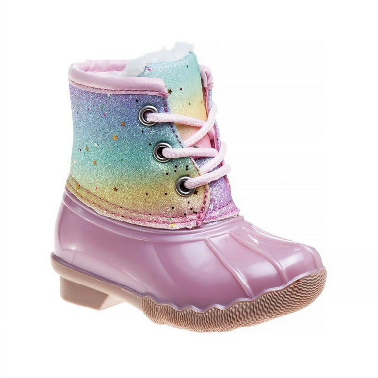 Josmo Girls Lace up Low Heel Duck Boots Pastel Rainbow 11 Walmart