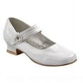 thumbnail image 1 of Josmo Girls Flower Mary Jane Dress Shoes. (Little Kids Big Kids)., White Patent, 12, 1 of 8