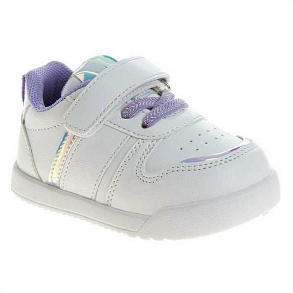 Josmo Girls Hook And Loop Sneakers. (Infant Toddler), White Lilac, Size: 3