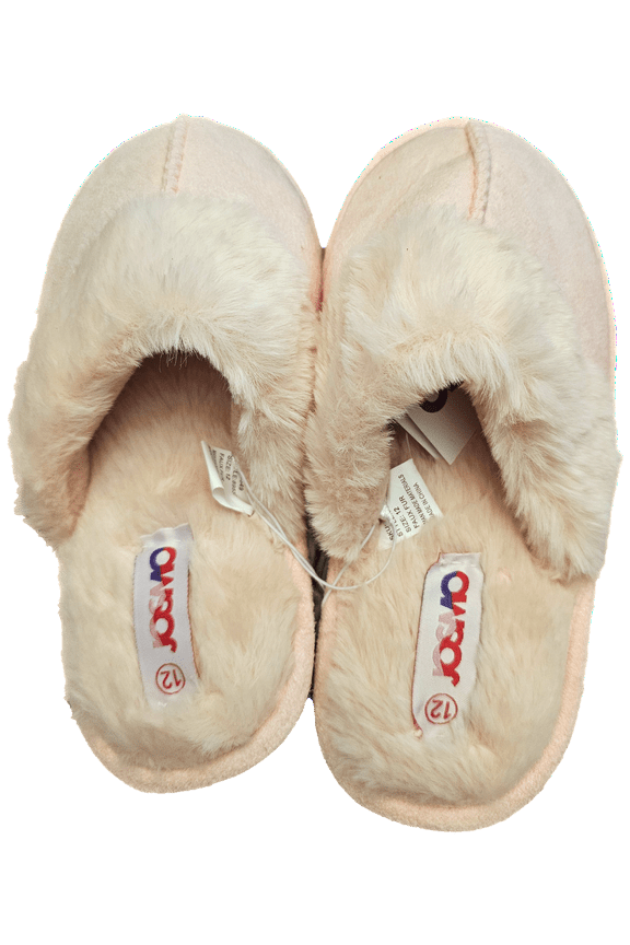 Girls Pink Fuzzy Slippers size 12