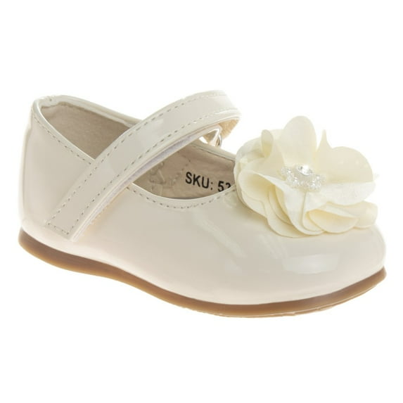Josmo Infant Girls Dress Shoes , Beige Patent, 6