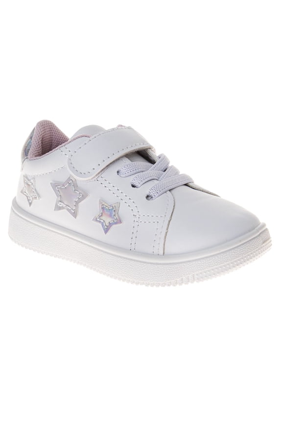 Kids Girls Hook And Loop Sneakers. (Toddler Little Kids), White, Size: 9