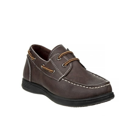 Josmo Little Boys Casual Boat Shoes, Brown, 2