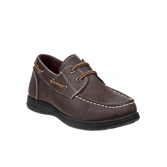 Josmo Little Boys Casual Boat Shoes, Brown, 3