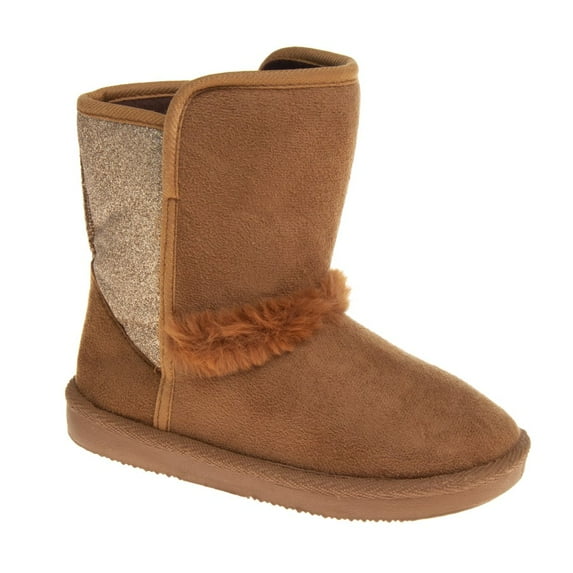 Josmo Little Kids Girls Flat Heel Slip On Winter Boots, Tan, 12